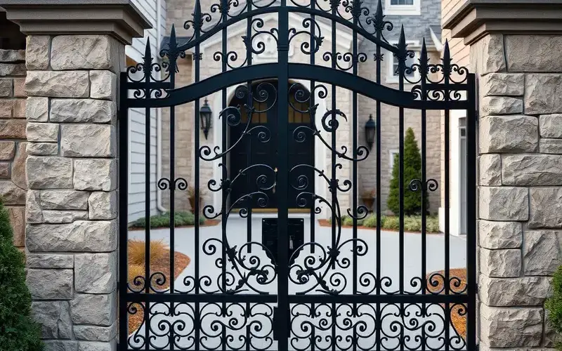 Custom iron gate installation