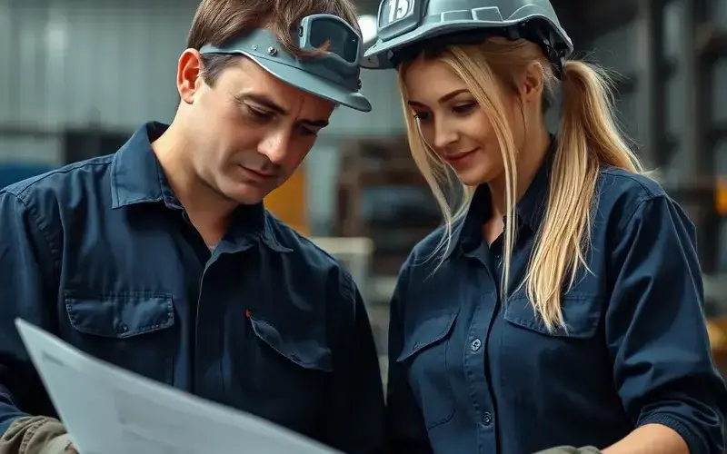 Professional welding team working on project